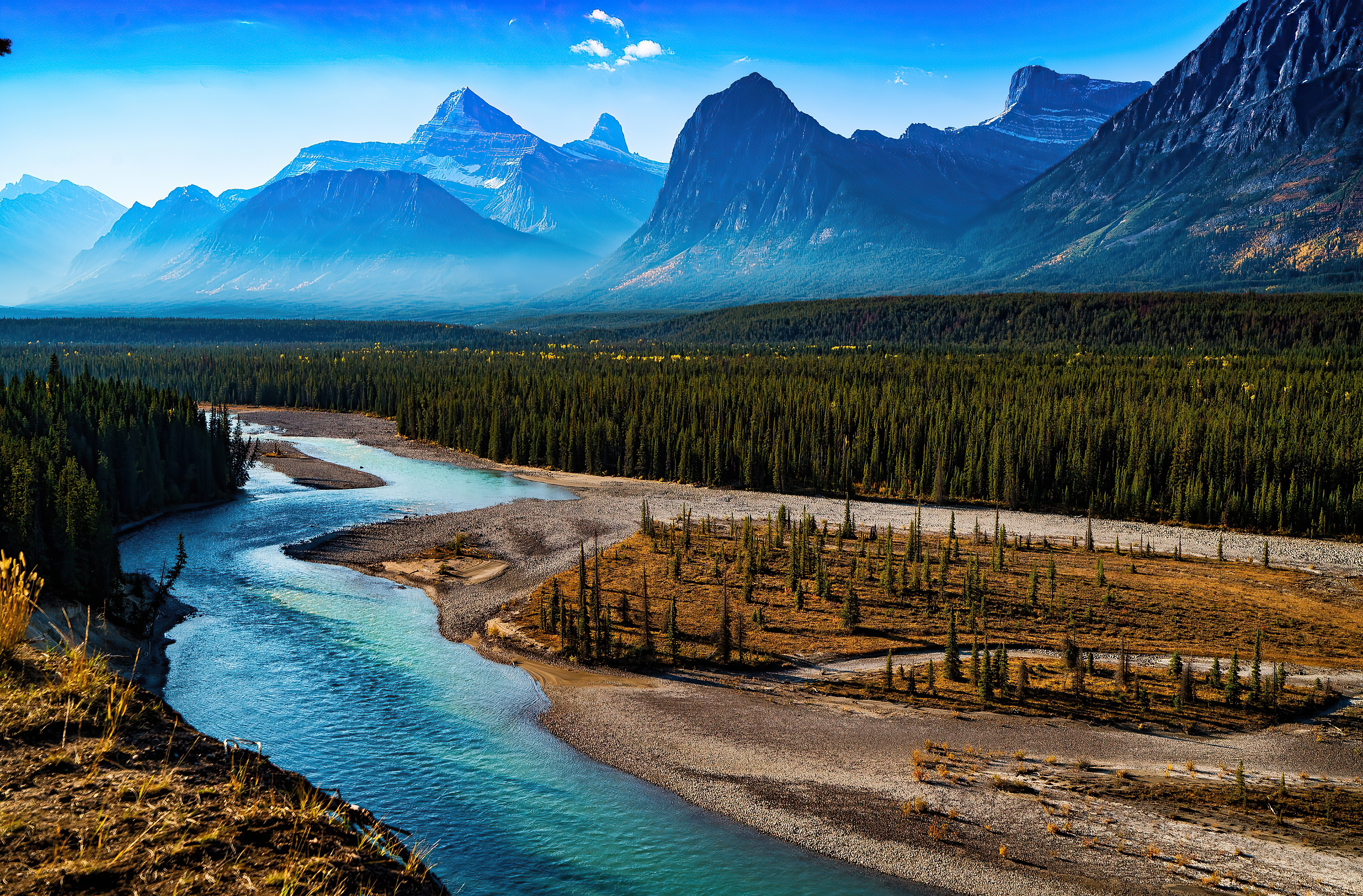 Forest Landscape Mountain Nature River Scenic 4k 1440p Wallpaper