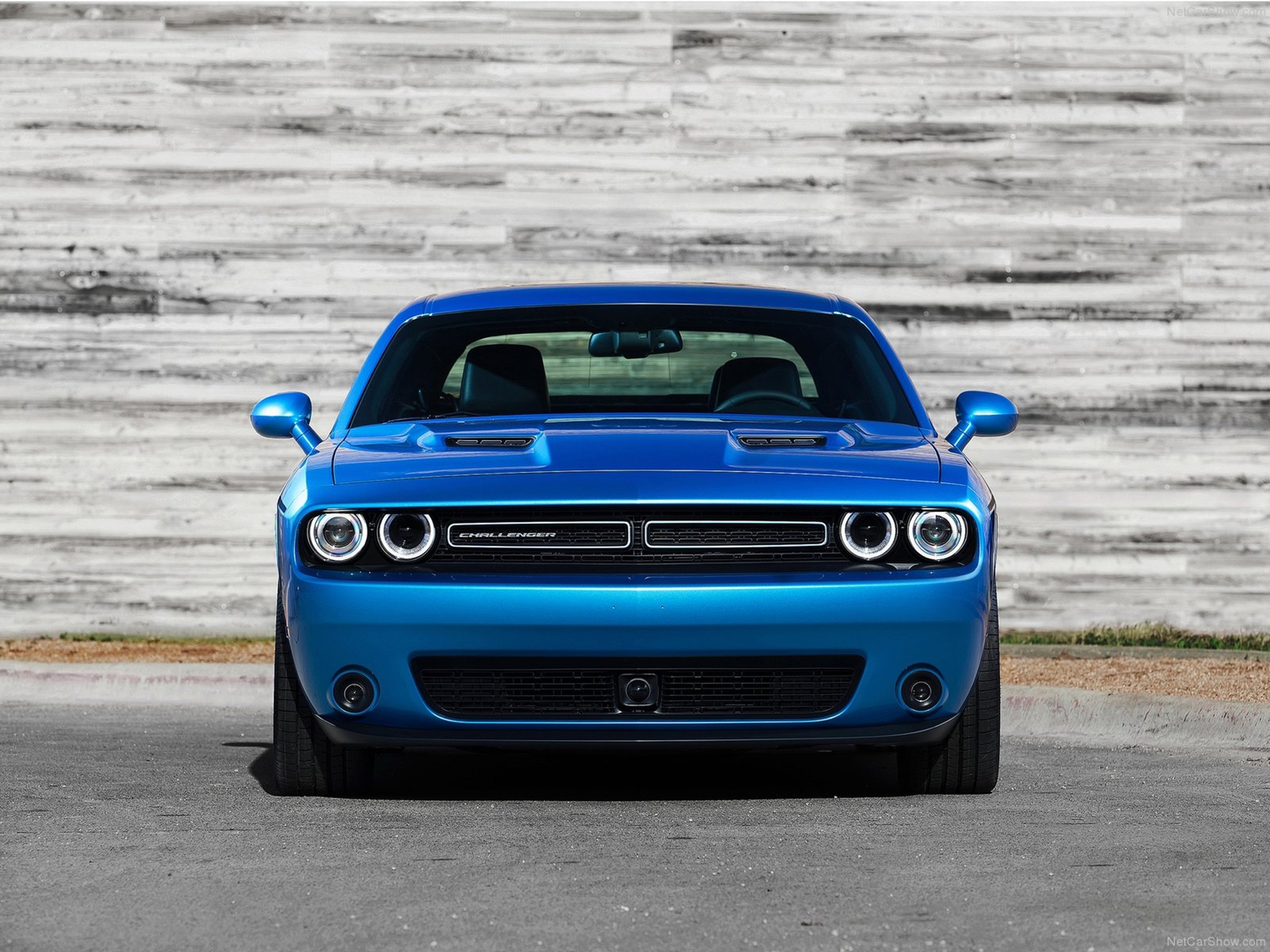 Dodge Challenger Muscle Car Wallpaper Blue Front