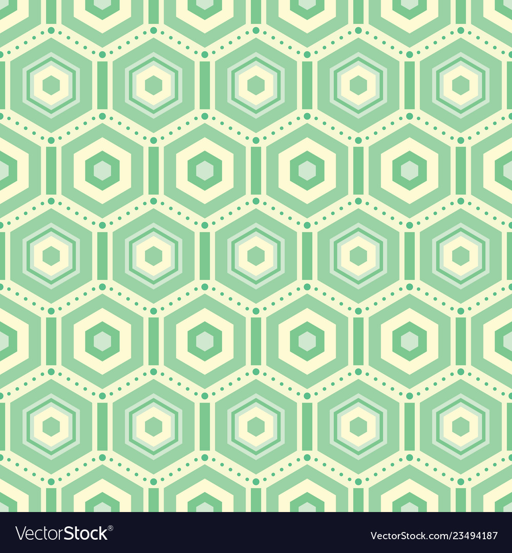 Green Hexagons Repeat Pattern Background Vector Image
