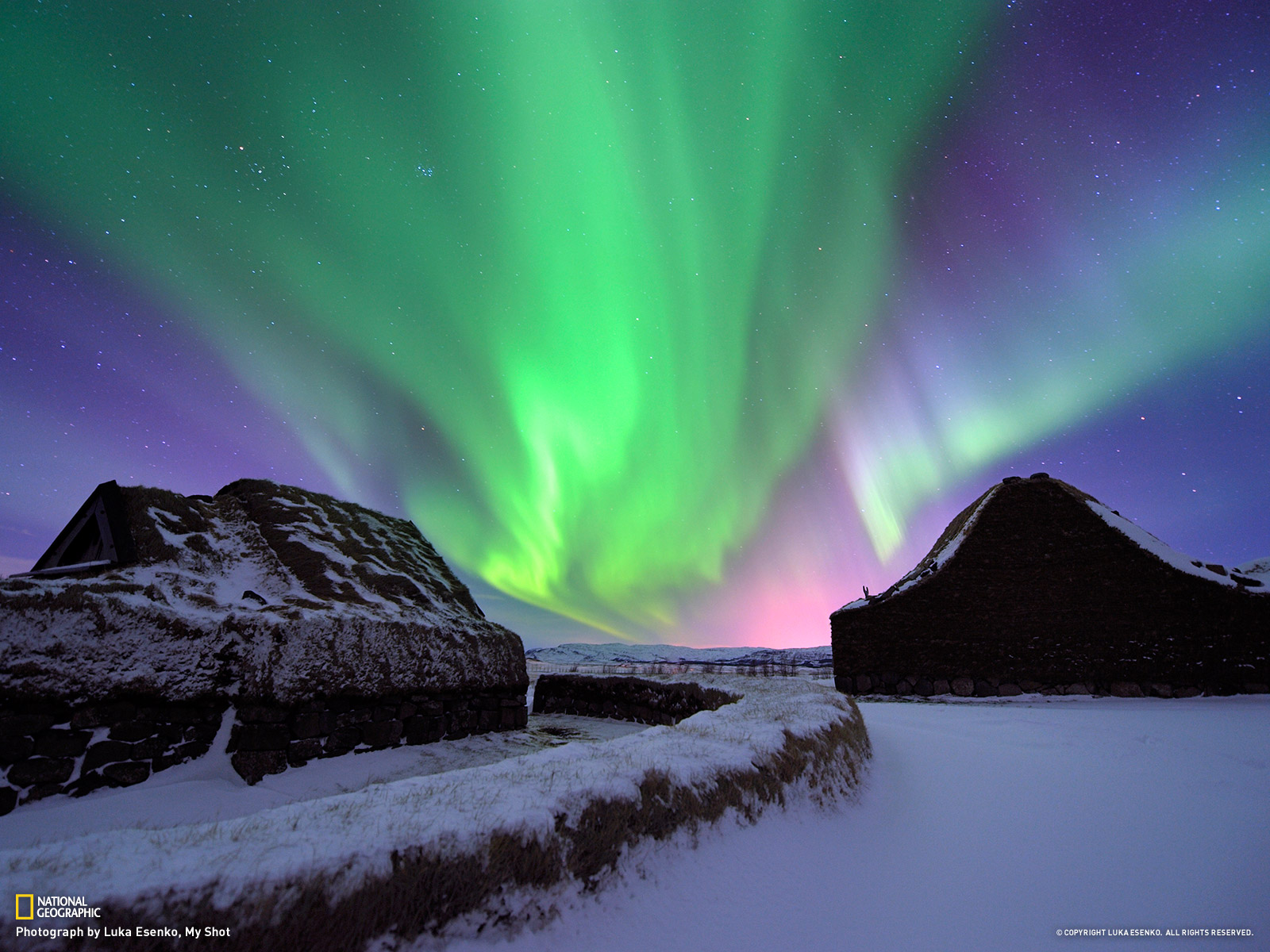 Real Colorful Aurora Borealis From Space And Northern Lights Wallpaper