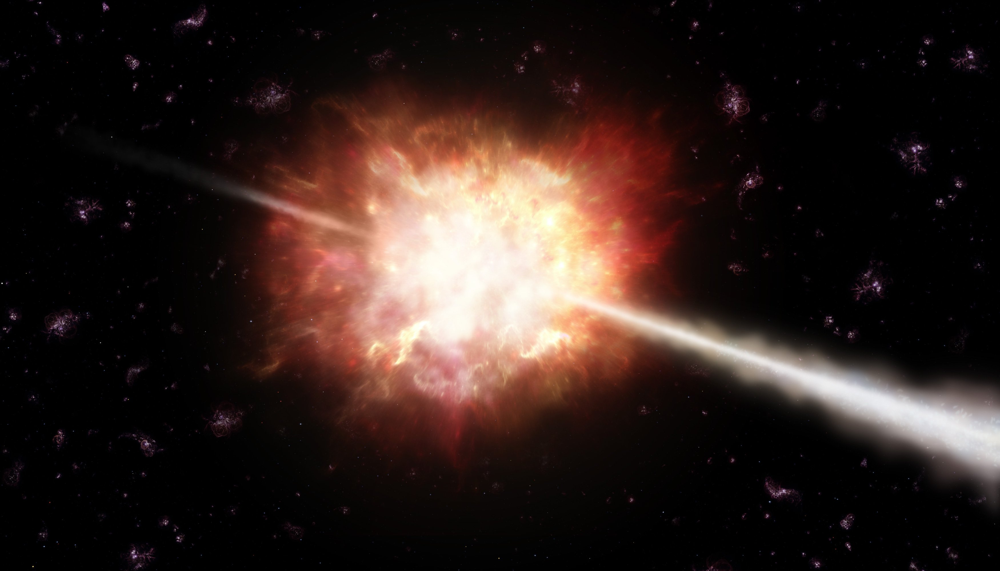 Artists impression of a gamma ray burst ESO