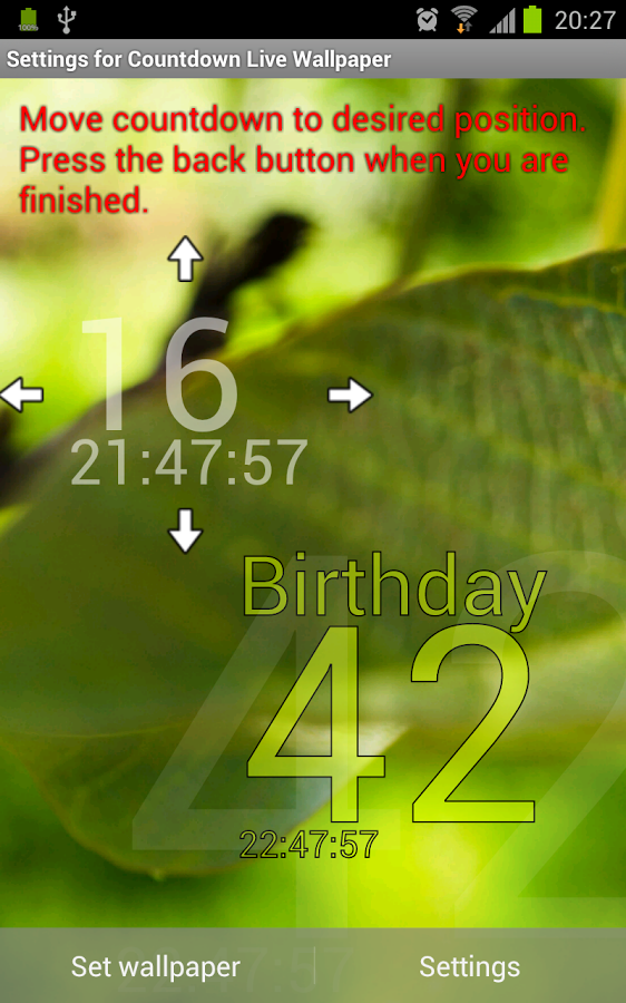 Countdown Live Wallpaper Trial Android Apps On Google Play