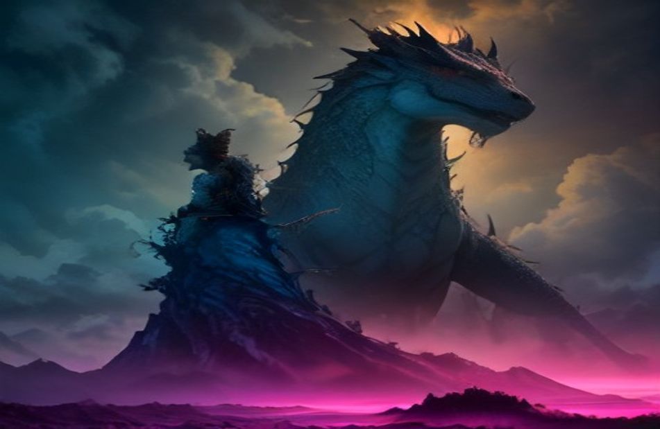 Woman And Dragon Wallpaper
