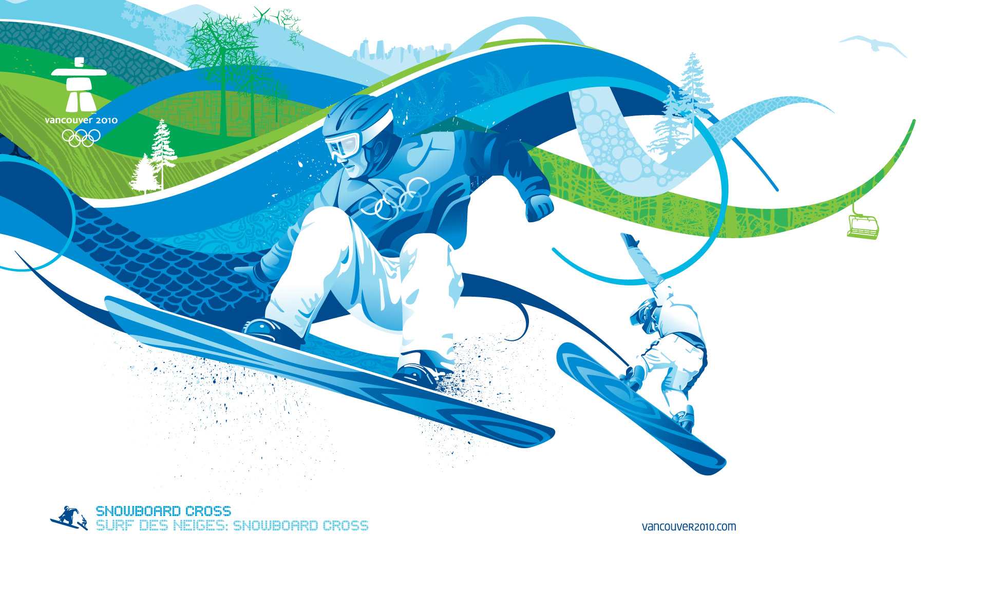 Wallpaper White Vancouver Olympic Games Snowboard Cross