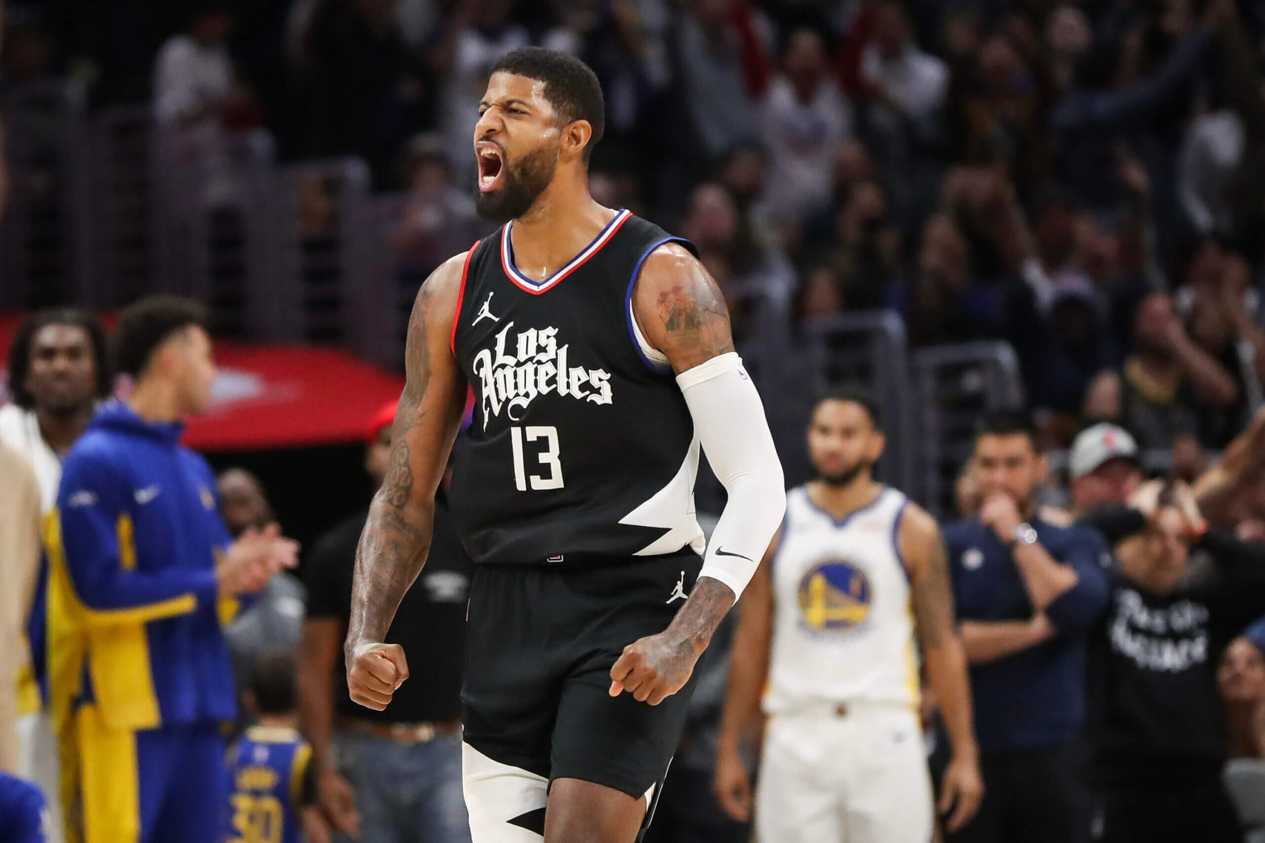 Clippers Stun Warriors As Paul George Hits Game Wallpaper