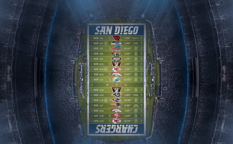Name San Diego Chargers NFL Schedule Wallpaper