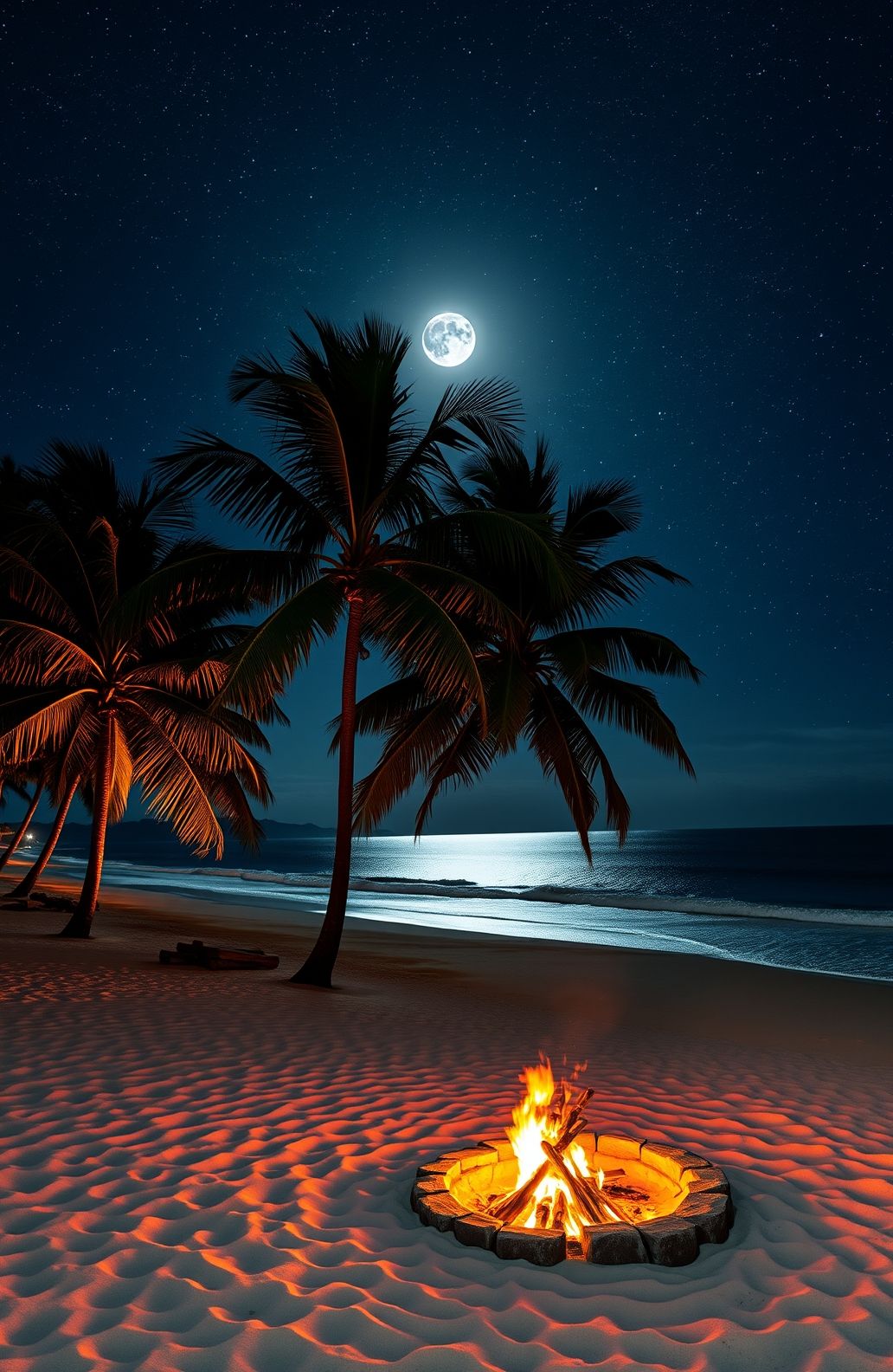 Beach Night Hd Wallpaper
