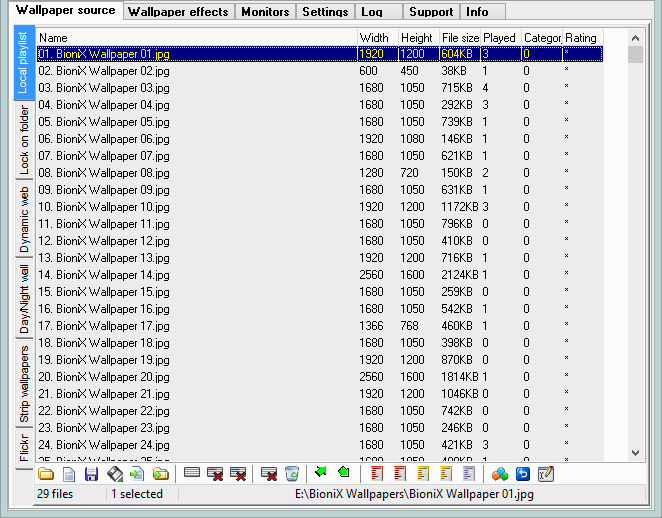 Free download BioniX Wallpaper Changer Manual Playlist Tab [662x518