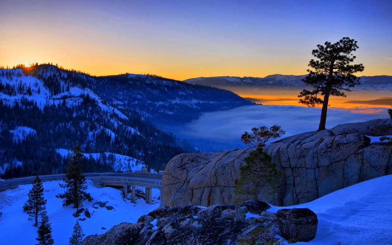 California ice WINTER SUNSET Nature Sunsets HD Desktop Wallpaper