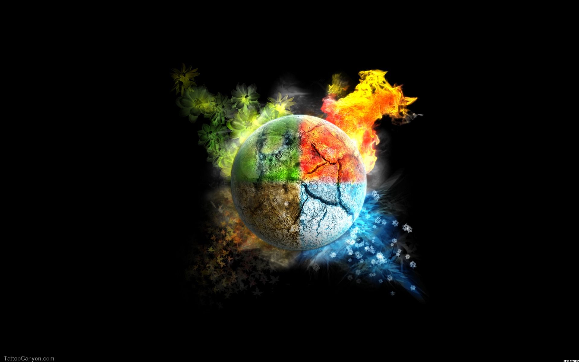 Earth Fire Wind Water Wallpaper Element Picture