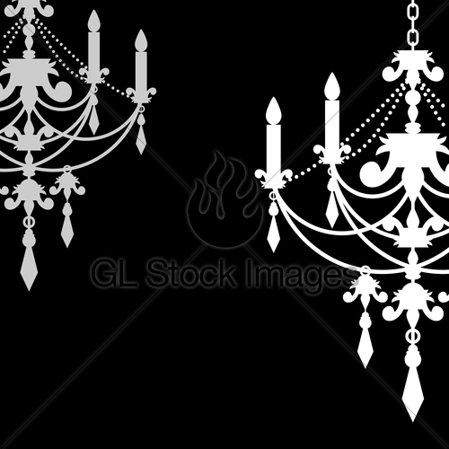 Vector Black And White Background With Chandelier Jpg