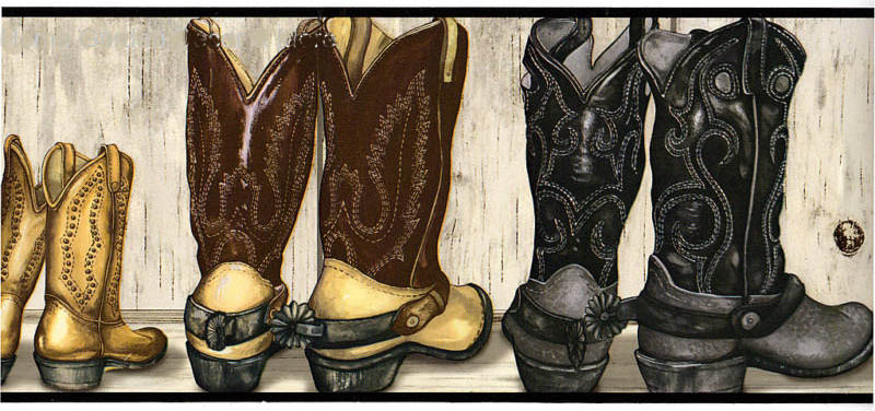 Cowboy Boots Wallpaper Border Decorating