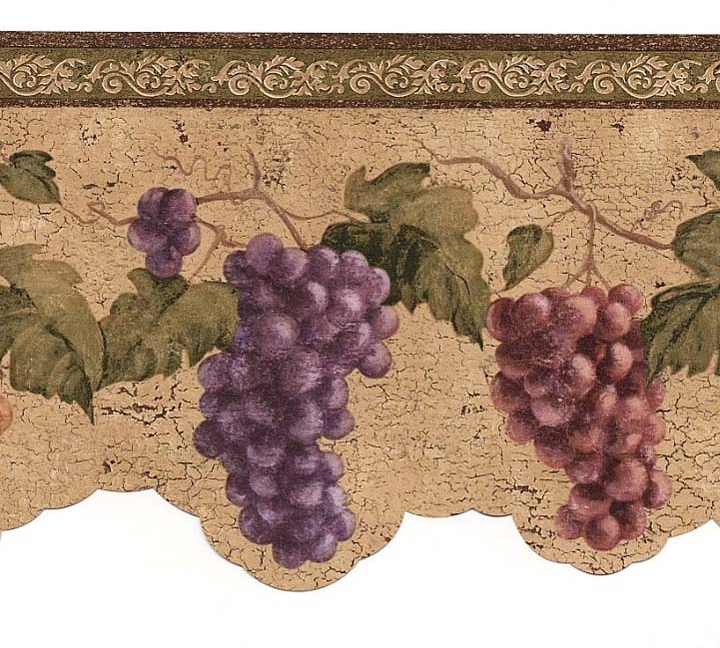 Wine Grapes Wallpaper Border Vin7312db Cafe Kitchen Decor
