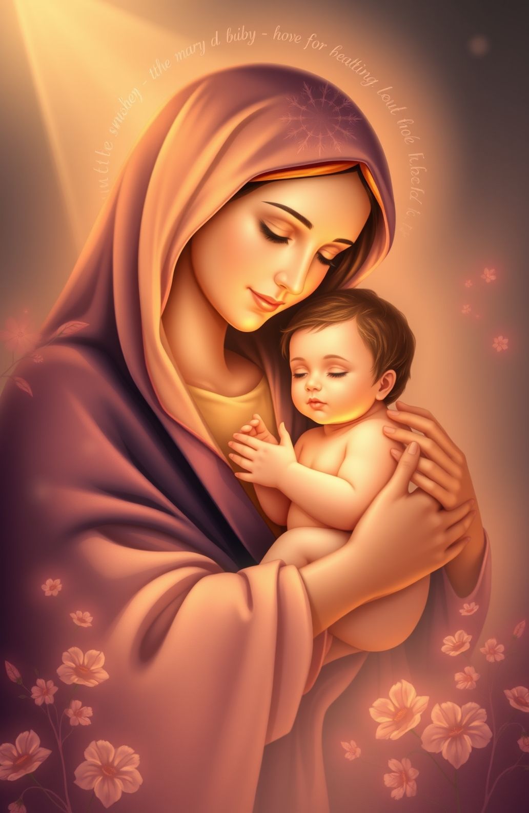 Mother Mary With Baby Jesus Wallpaper