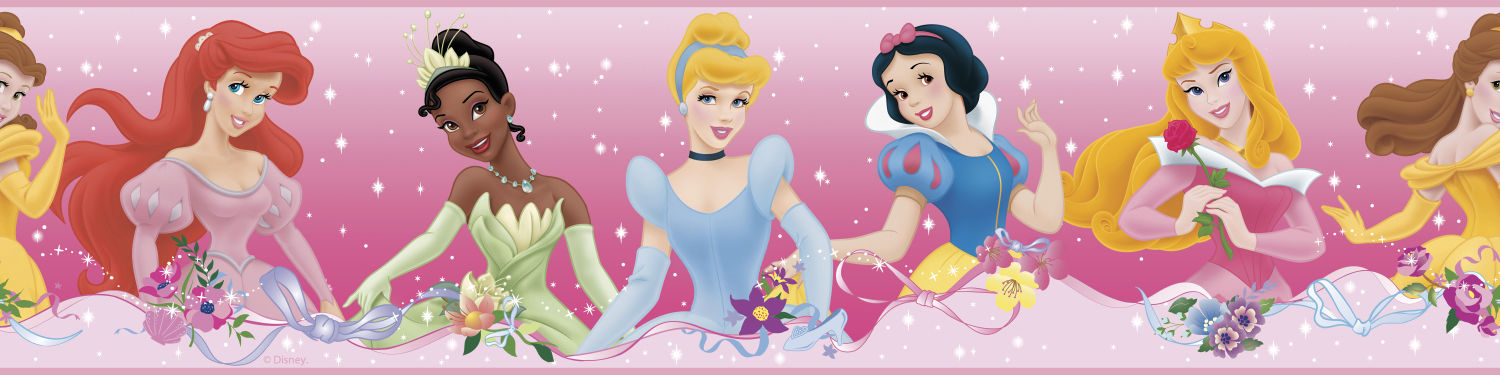 New Pink Disney Princess Wallpaper Border Girls Princesses Bedroom