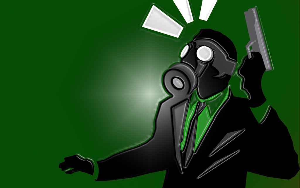 Green Gas Mask Wallpaper Background