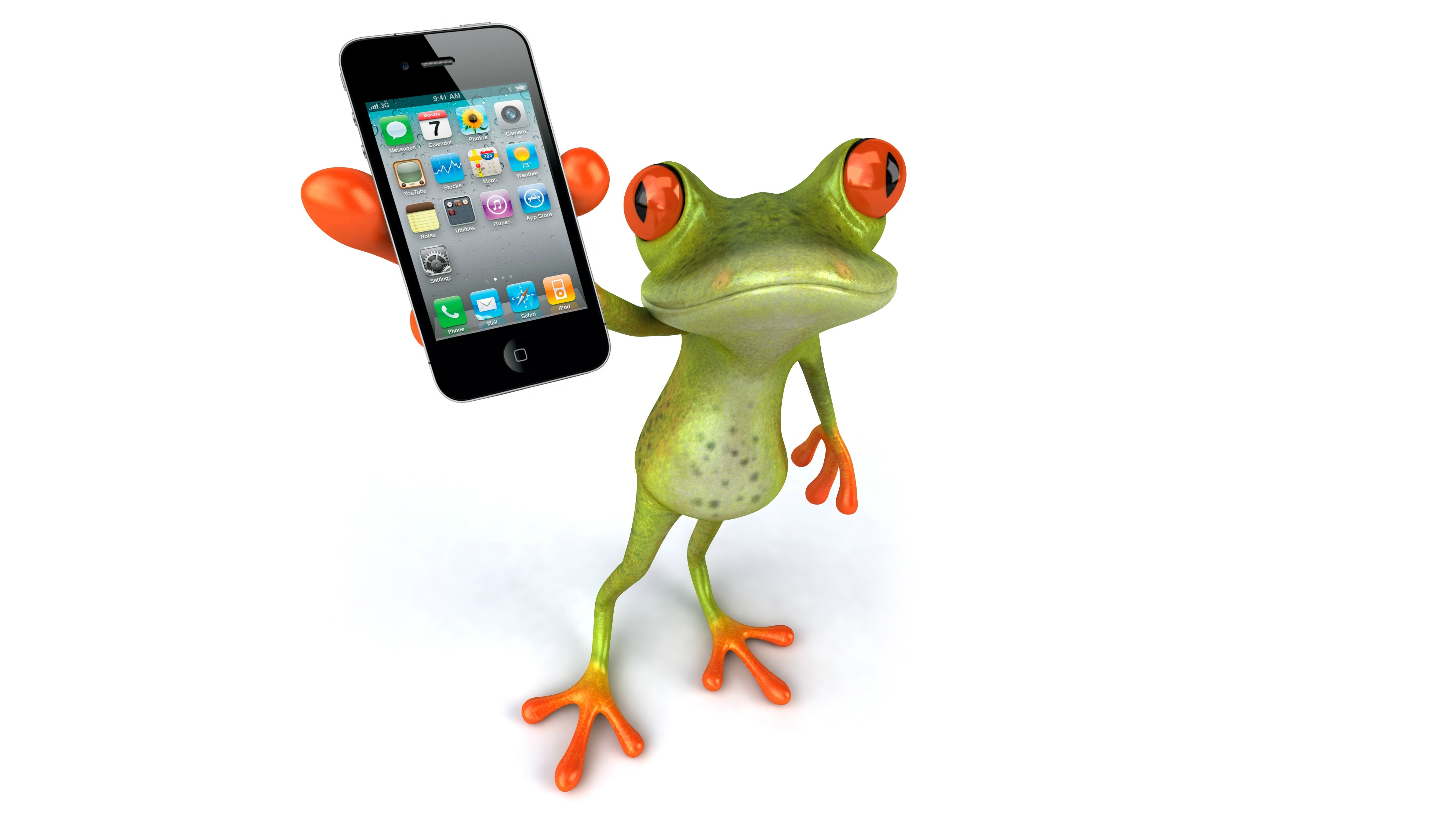 Frog 3d Graphics Mobile Phone iPhone 4s Wallpaper