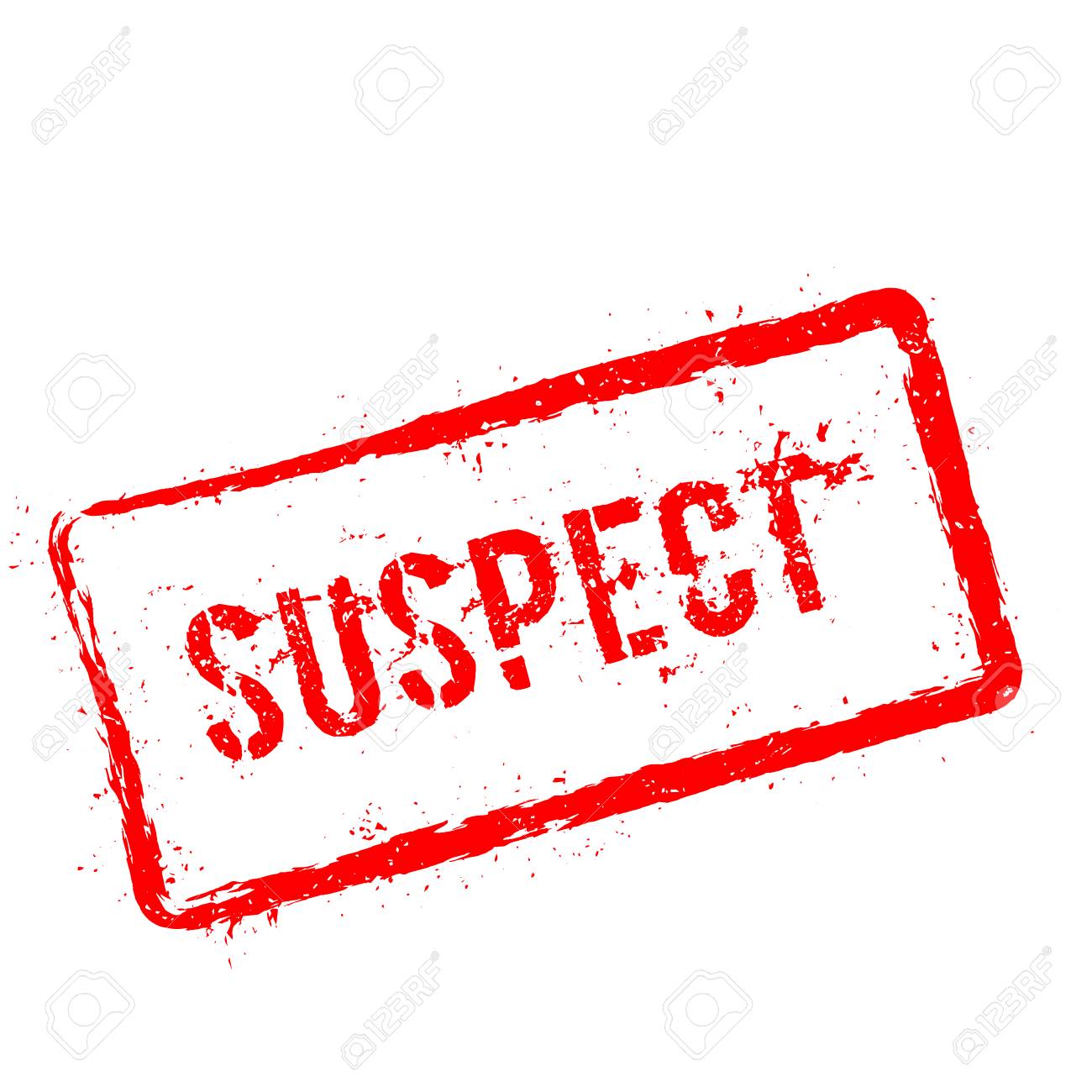 Suspect Red Rubber Stamp Isolated On White Background Grunge