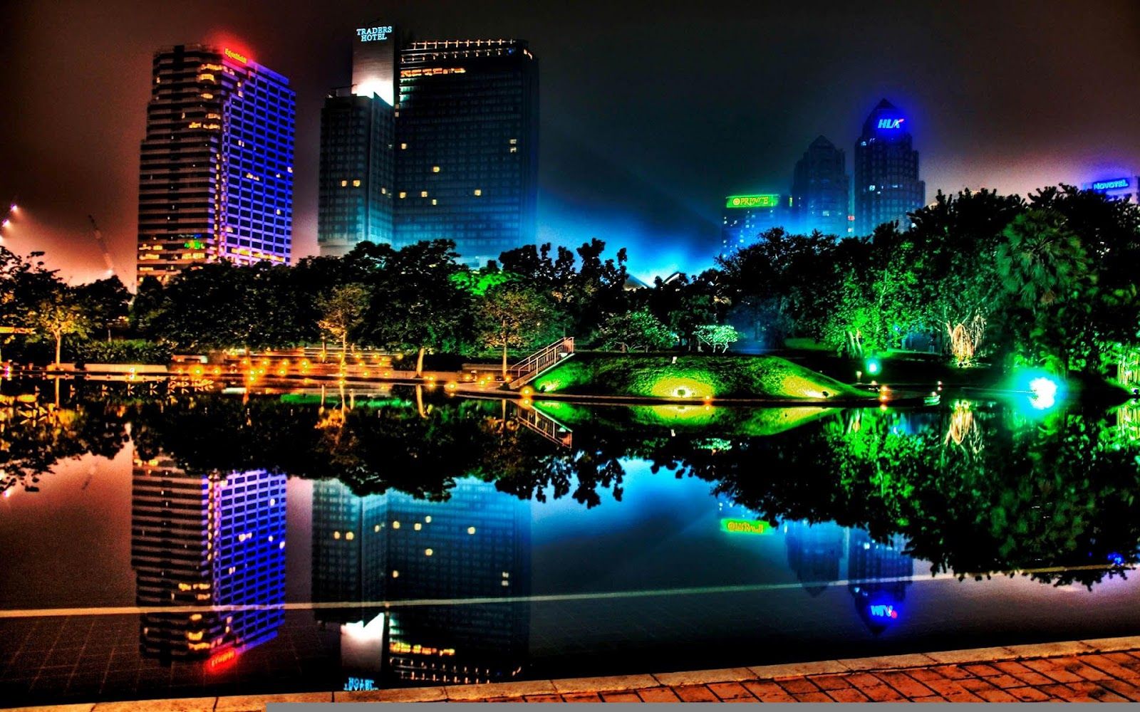 Light City Desktop Background HD Wallpaper 3d