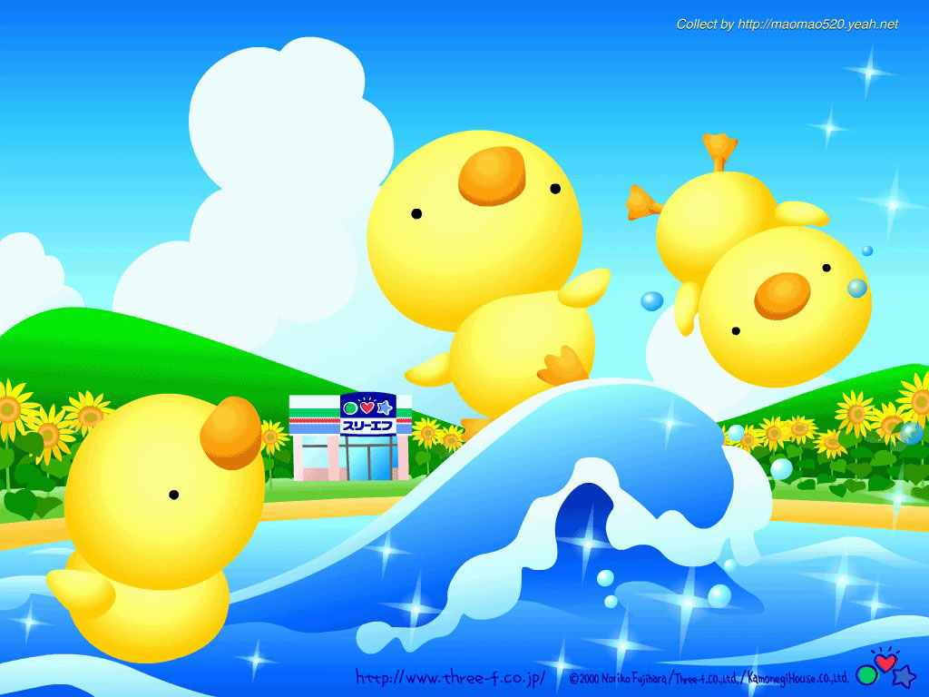Japanese Cartoon Wallpaper Duck Cute Background