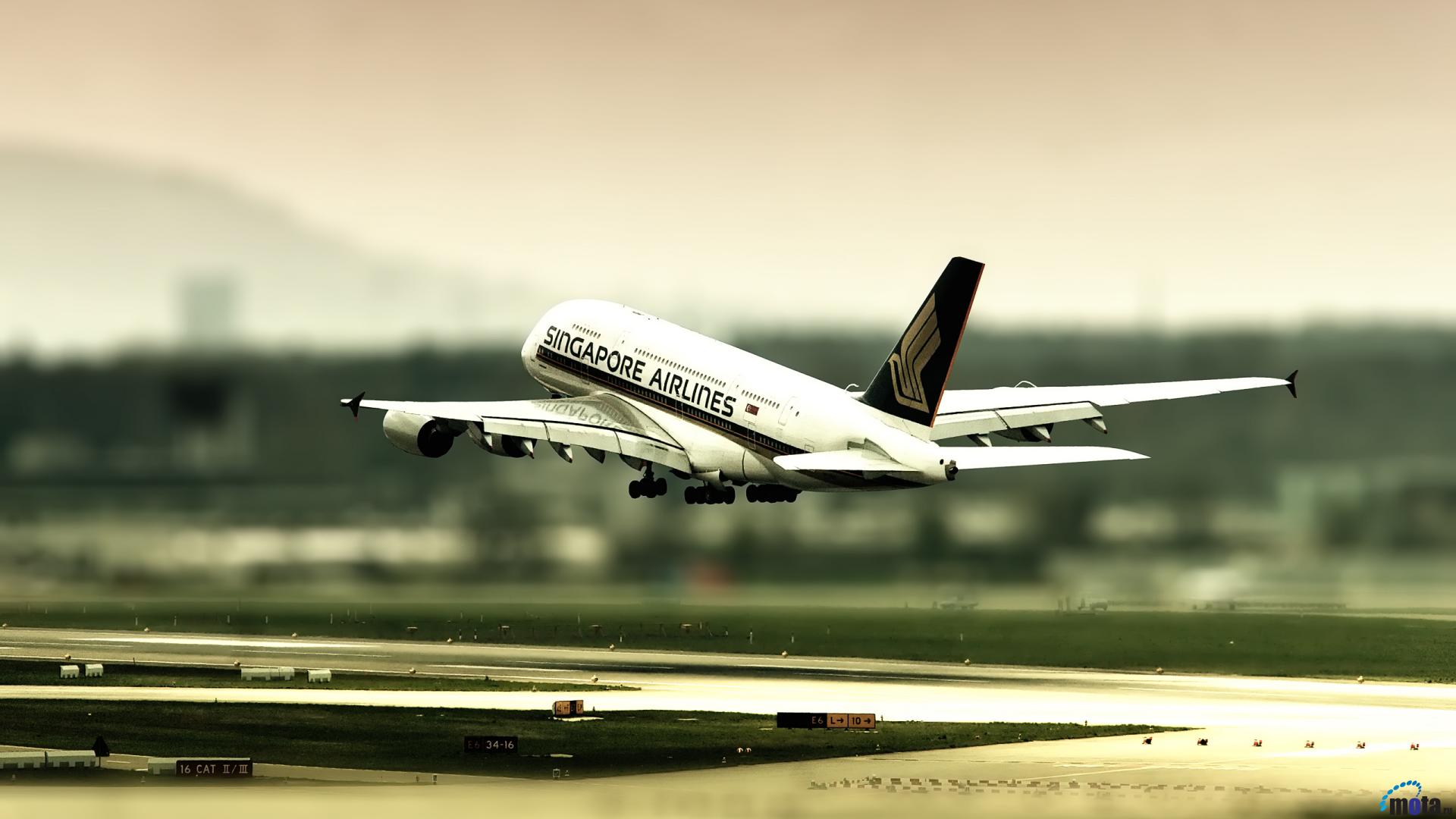 Wallpaper Singapore Airlines A380 Takes Off From Zurich