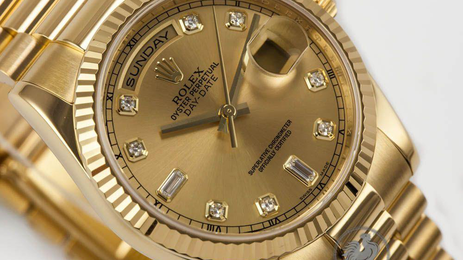 Gold Rolex Oyster Perpetual Day Date Watch HD Wallpaper