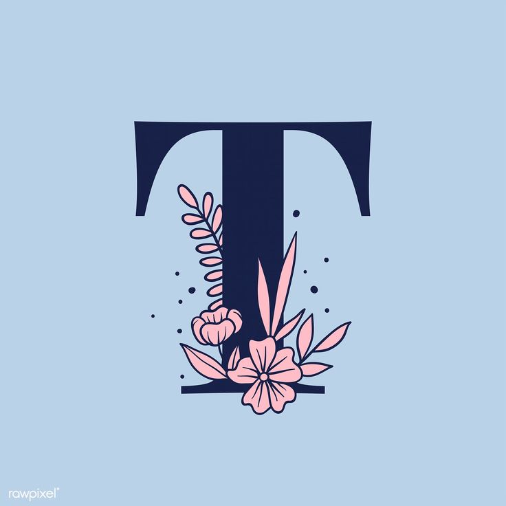 Botanical Capital Letter T Vector Image By Rawpixel