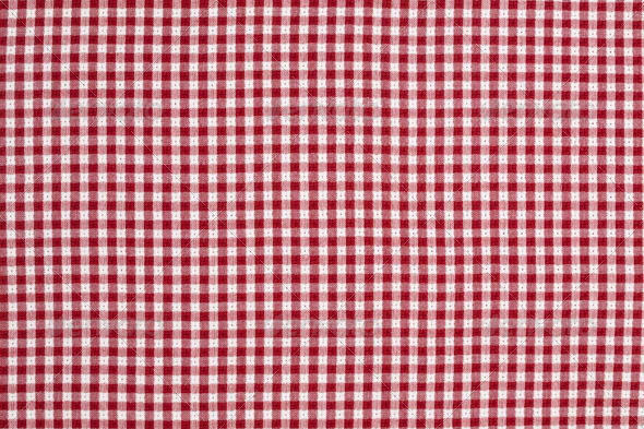 Red and White Gingham Checkered Tablecloth   Fabric Textures