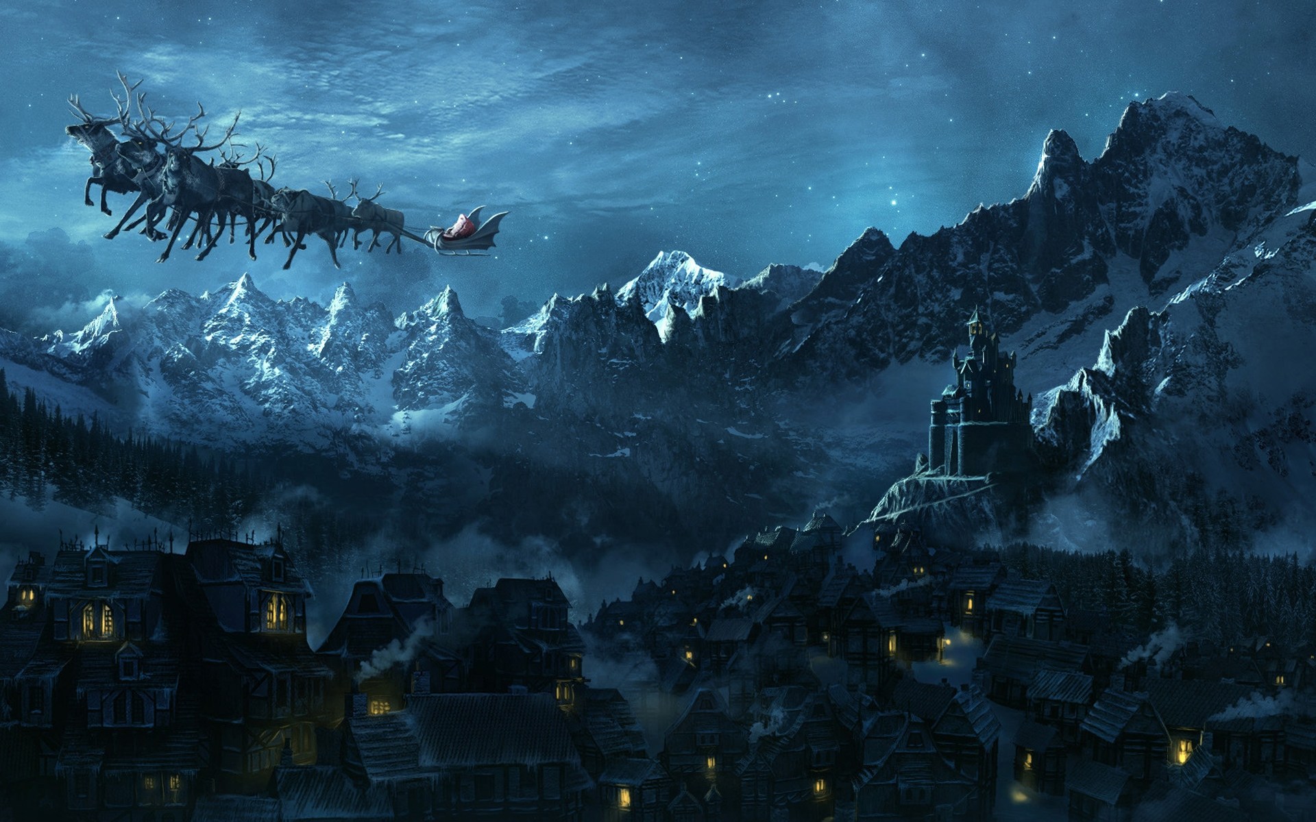 Tenham Uma Boa Noite De Natal Fantasy Christmas Wallpaper HD
