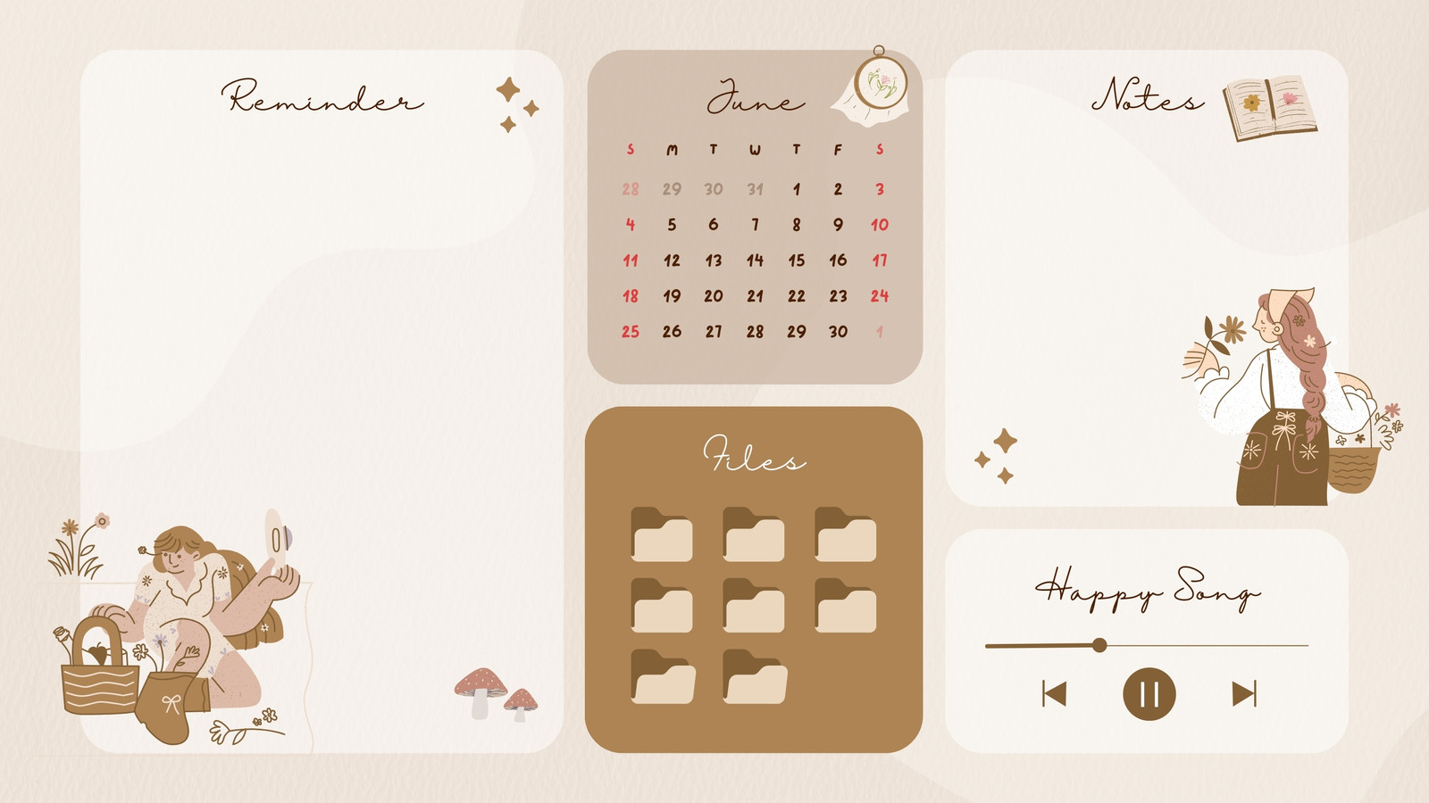 Cute And Organized Desktop Organizer Wallpaper For A Tidy