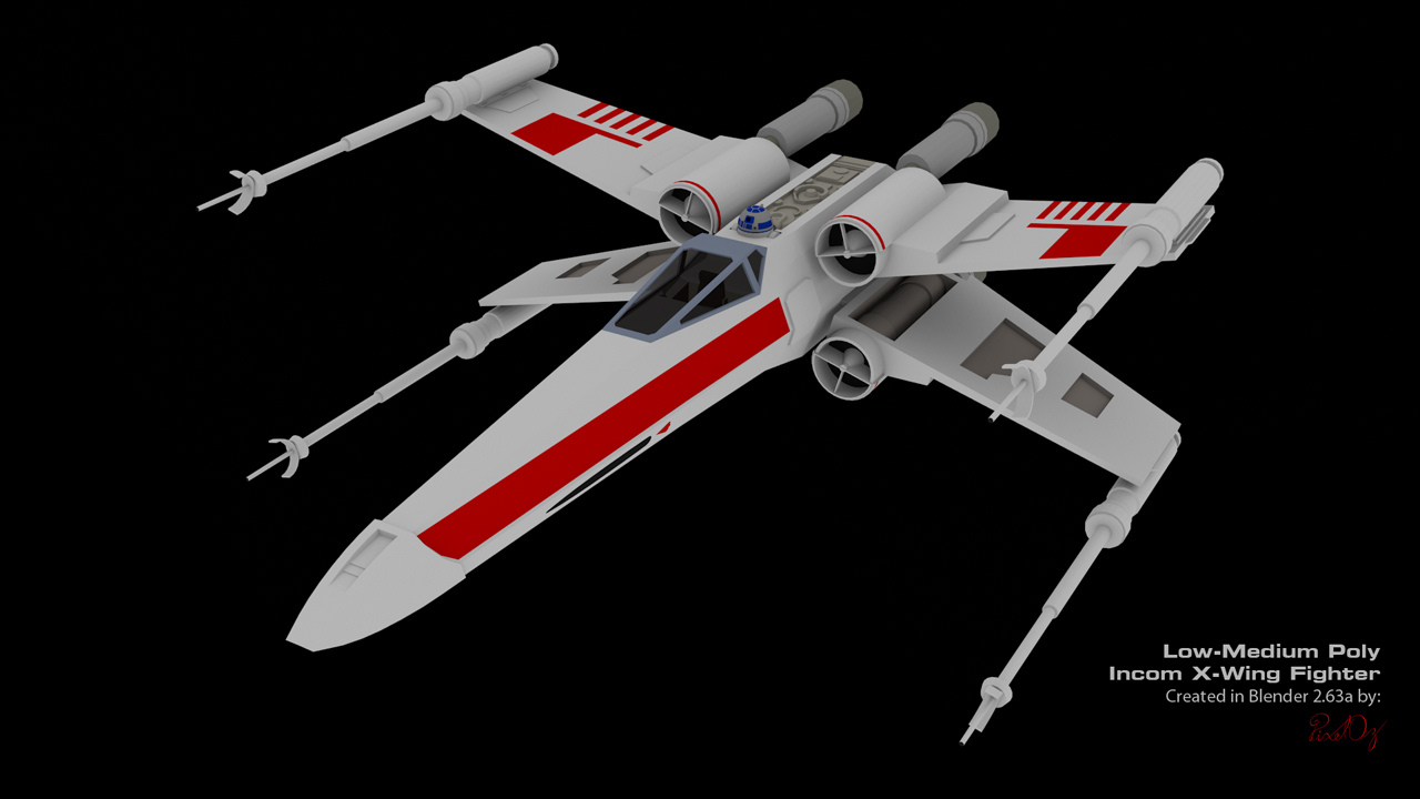 Wing Fighter Low Poly Blender 3d Model By Pixeloz