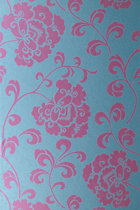 Anna French Wallpaper Glamour Regal Magenta Mica Petrol Blue Buy