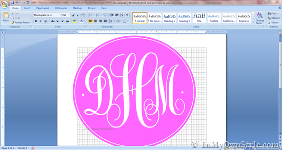 Create A Monogram Using Microsoft Word In My Own Style