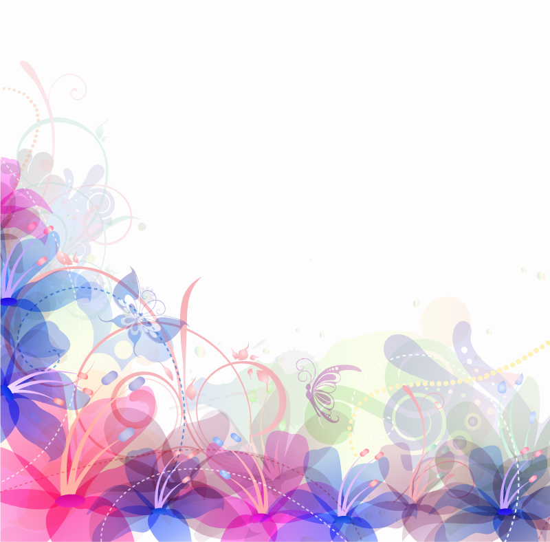 Pastel Flowers Background Vector Material Flower