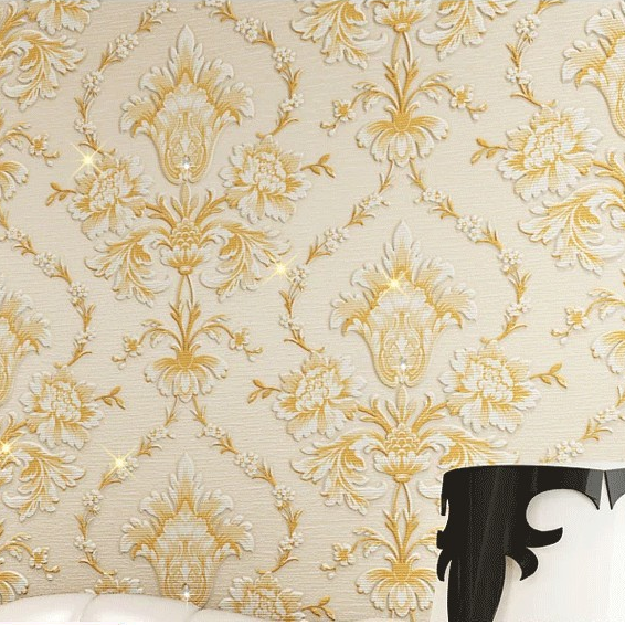 Luxury 3d Diamond High Grade Modern Elegant Damask Wallpaper Non Woven