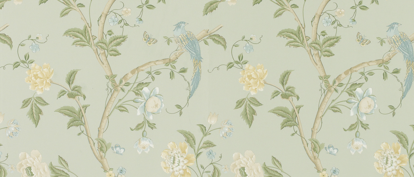 Laura Ashely Summer Palace Eau De Nil Floral Wallpaper