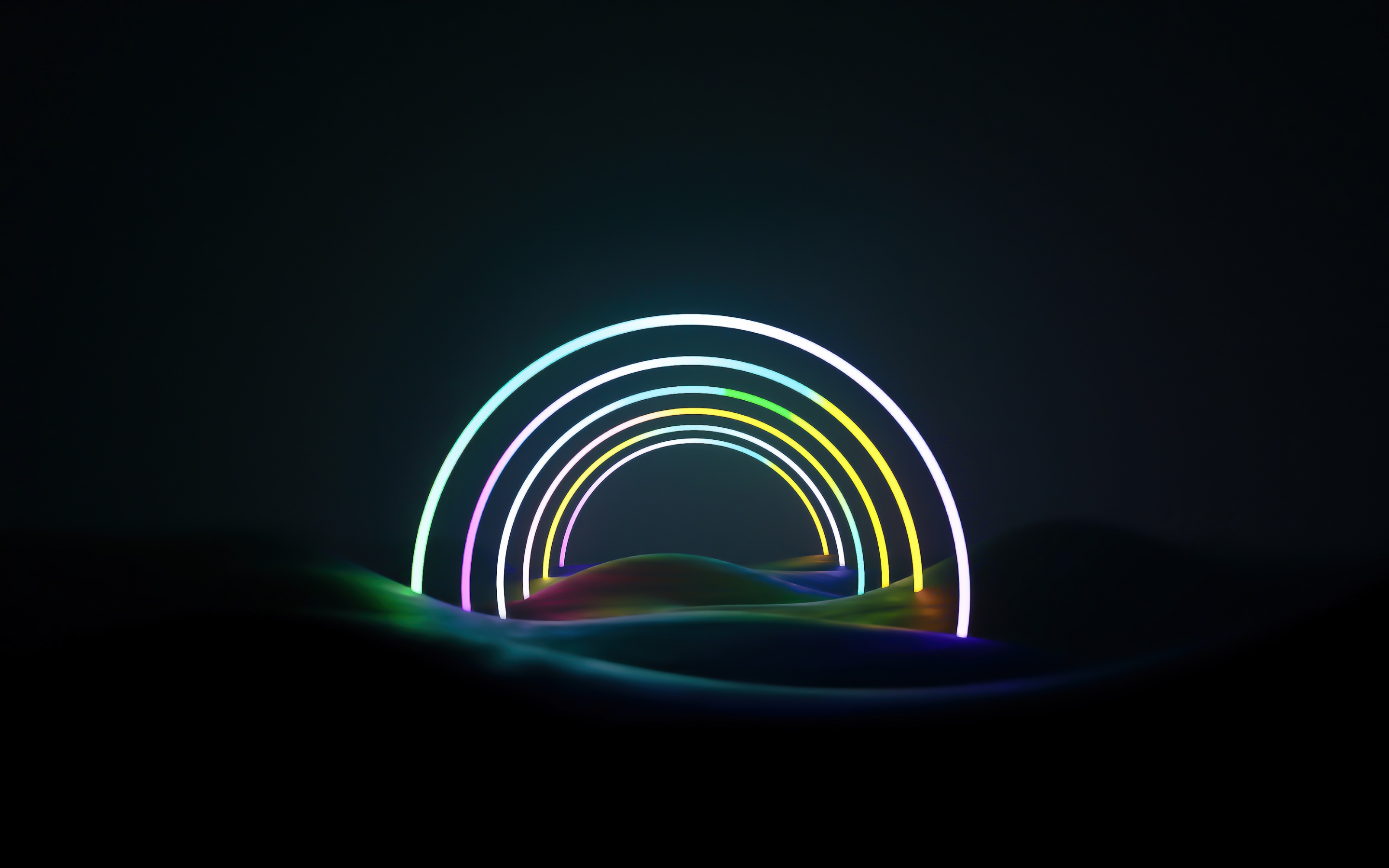 Neon Art Wallpaper 4k Rainbow Glowing Dark Aesthetic