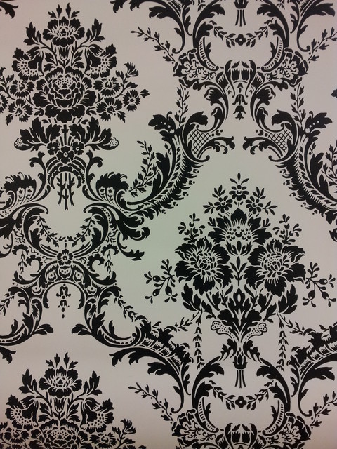 Black and white damask wallpaper   Eclectic   Wallpaper   providence 480x640