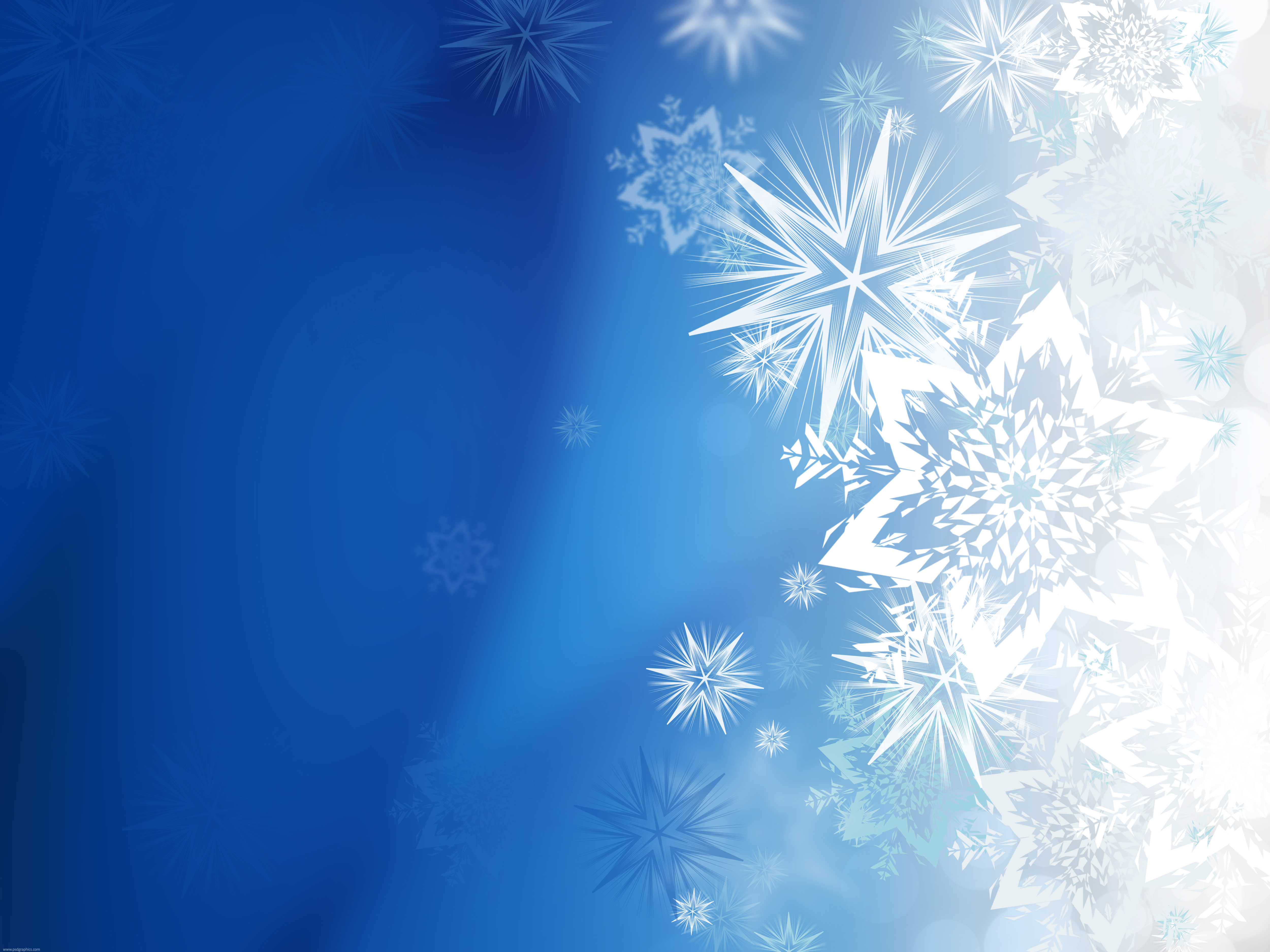 Blue Snowflakes Background Xmas Abstract Winter