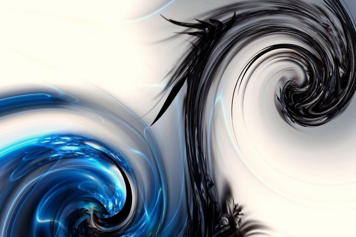 Cool Spiral Background Abstract Blue And Black Wallpaper