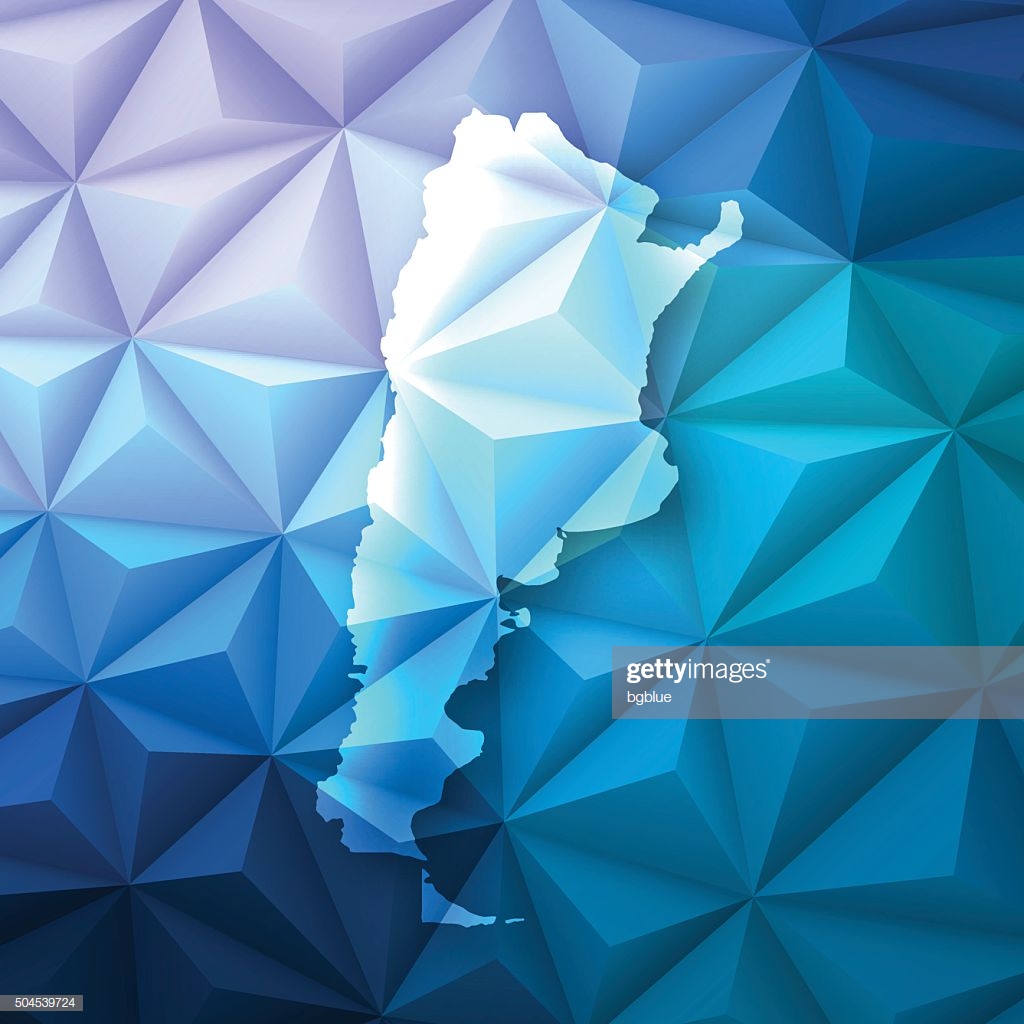 Argentina On Abstract Polygonal Background Low Poly Geometric High