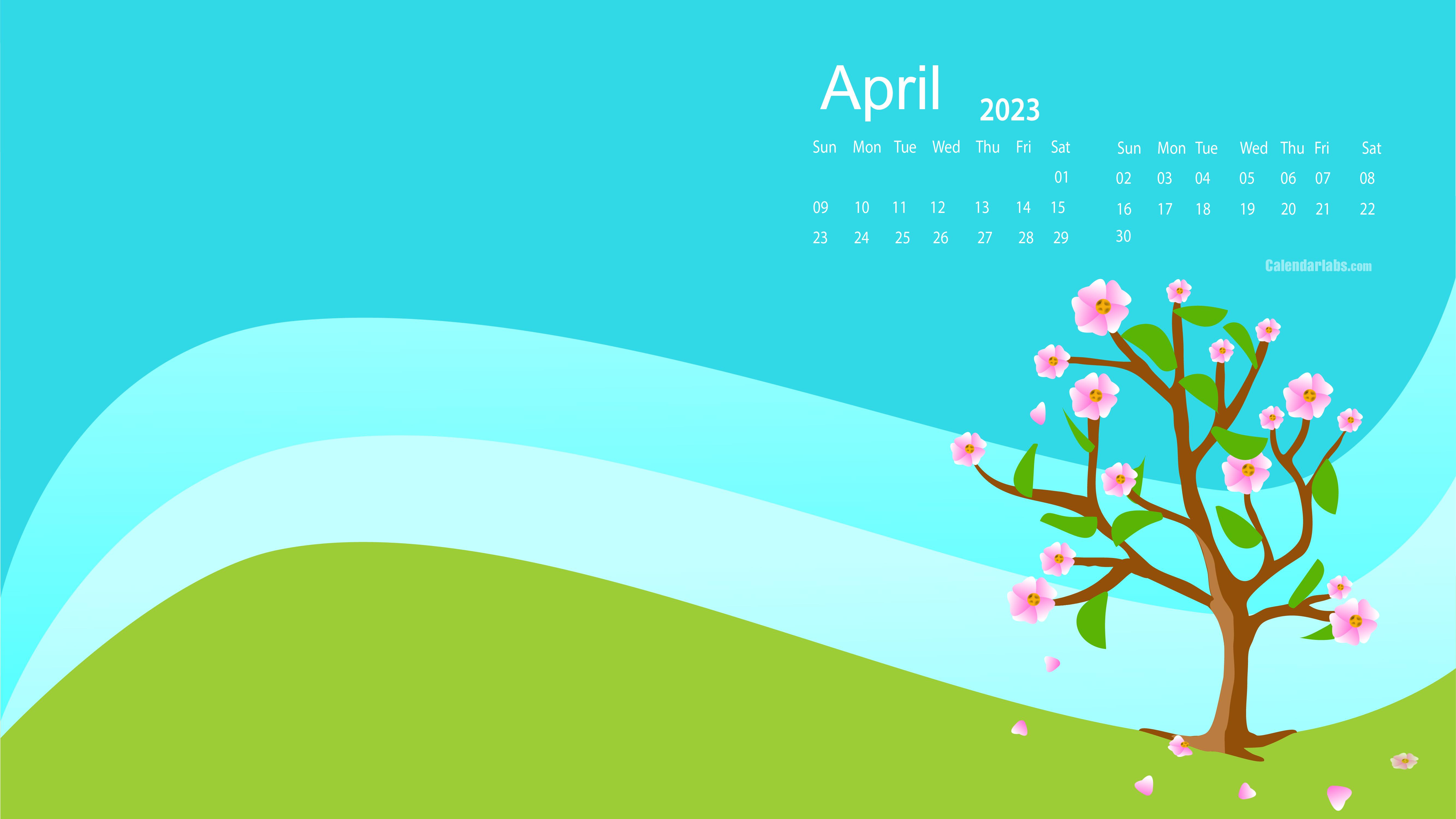 April Desktop Wallpaper Calendar Calendarlabs