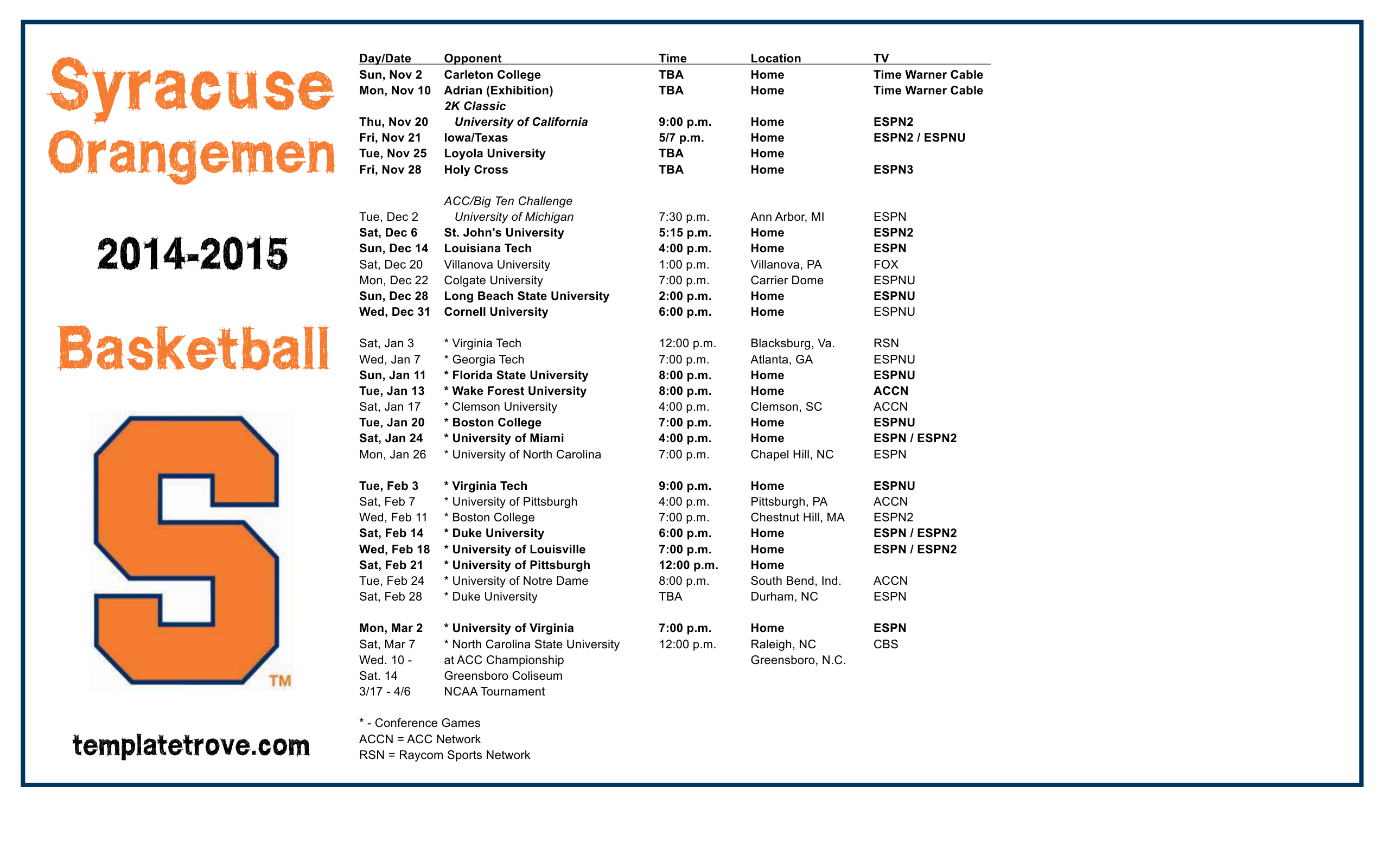 Oklahoma State University Football Schedule Calendar