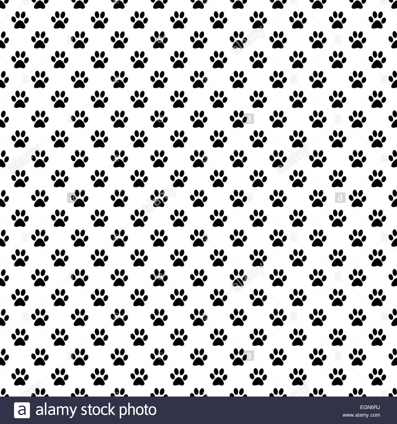 Dog Paws Black And White Polka Dot Texture Background Pattern