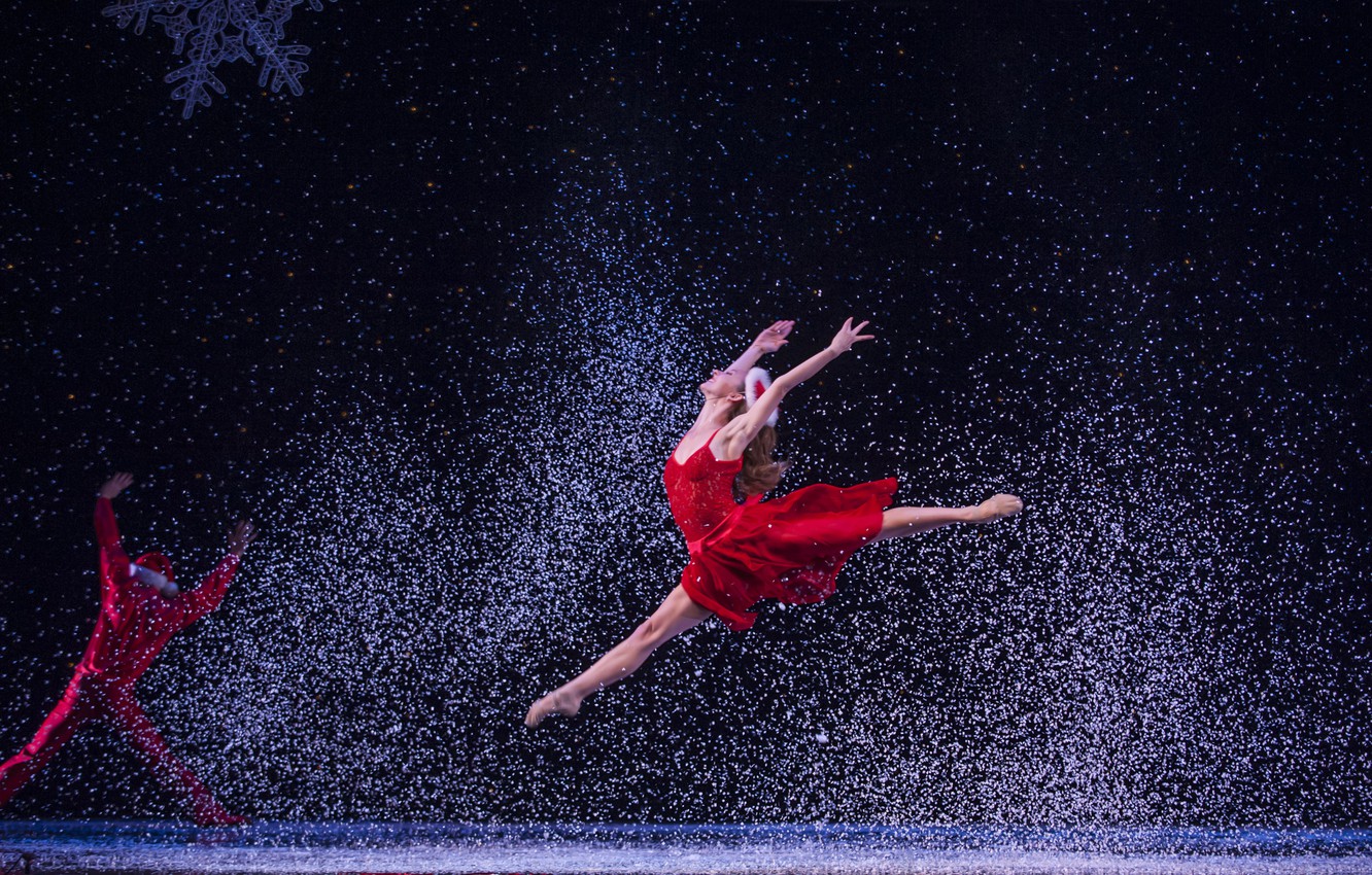 Wallpaper Snow Flight Jump Scene Dance Christmas New Year