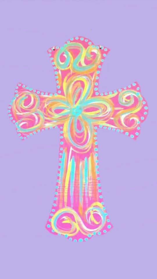 A Symbol Of Faith And Hope Pink Cross Wallpaper