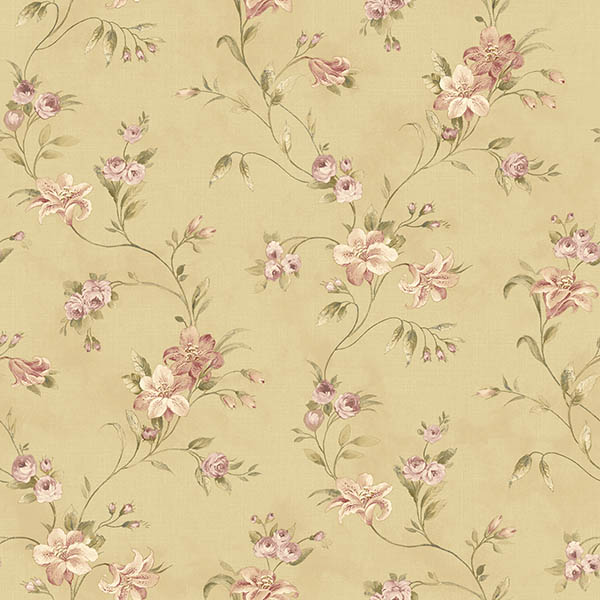 Ccb02133 Floral Lorraine Lily The Cottage Wallpaper By Chesapeake