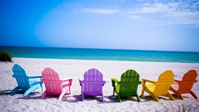 Colorful Beach Chairs Wallpaper HD Wallpaperfx