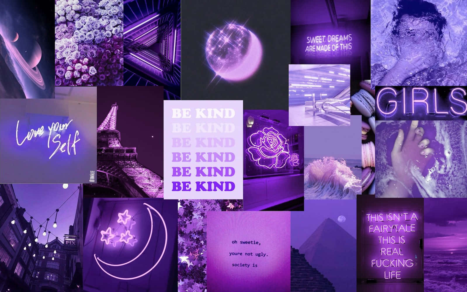 Purple Aesthetic Collage Wallpaper