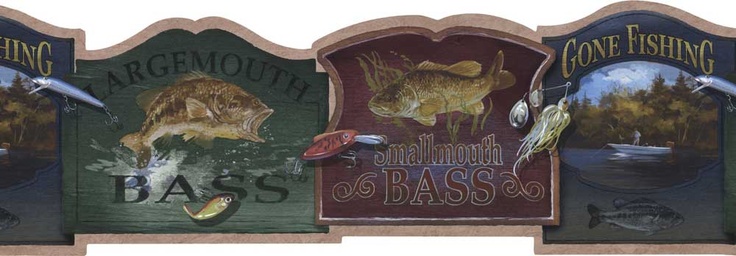 Bass Fishing Signs Wallpaper Border Murals And Borders